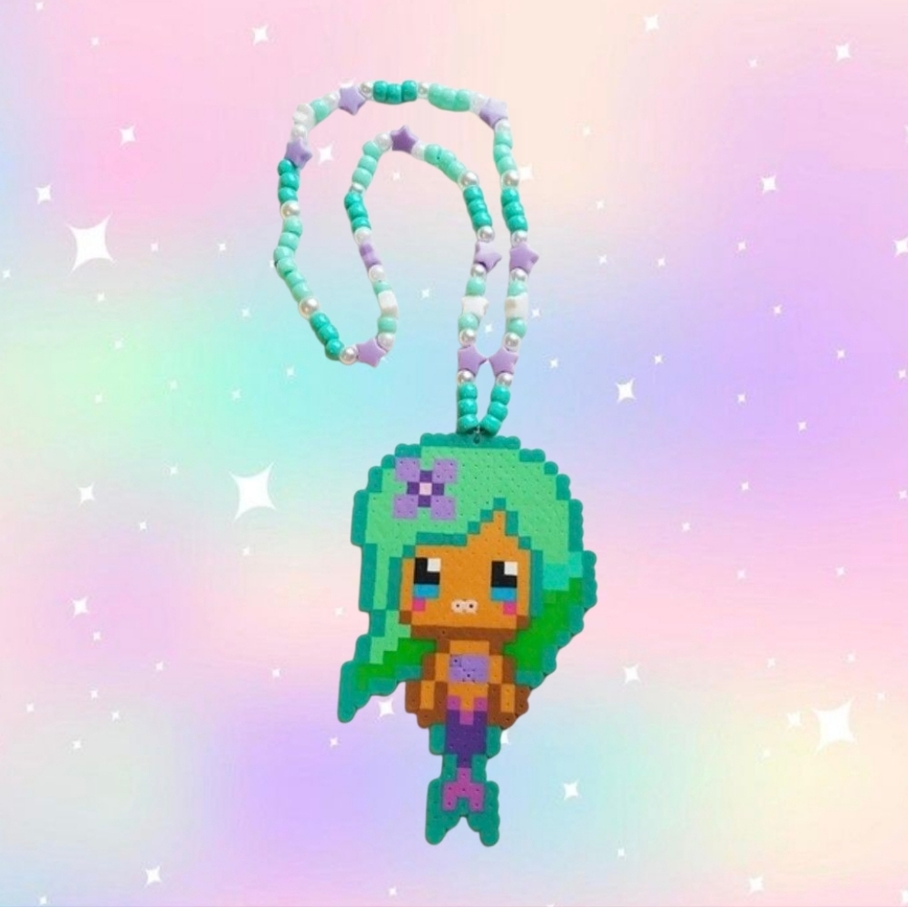 Mermaid Perler Kandi Necklace